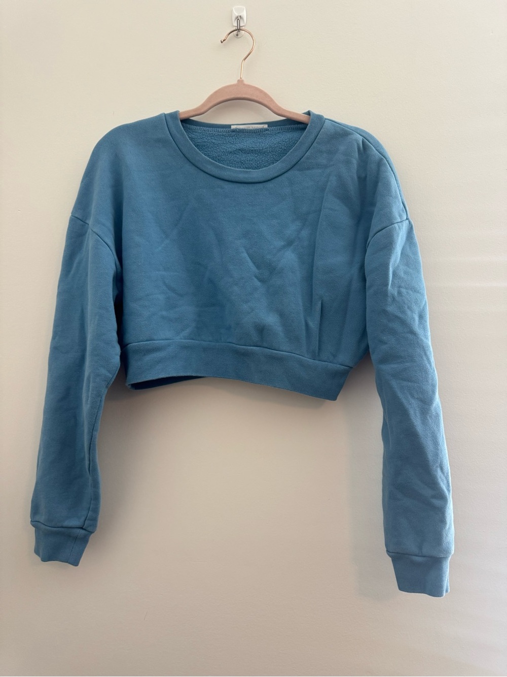REFORMATION Jeans Blue Hunter 100% Organic Cotton Crop Sweater Pullover - Picture 2 of 5